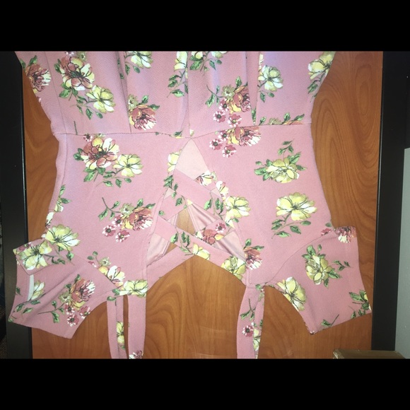 Pink Floral Print Dress M - Picture 2 of 3